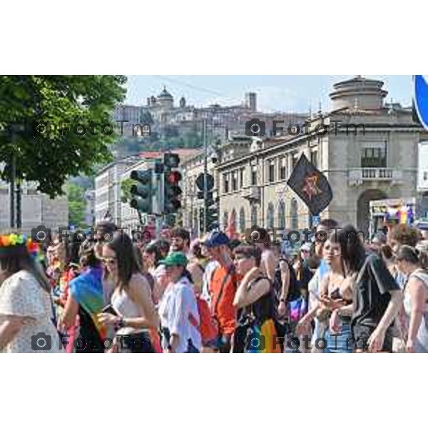 Foto Manzoni Tiziano/LaPresse 17-06-2023Bergamo Italia - Cronaca - Bergamo Pride 2023 con arrivo in piaza Matteotti