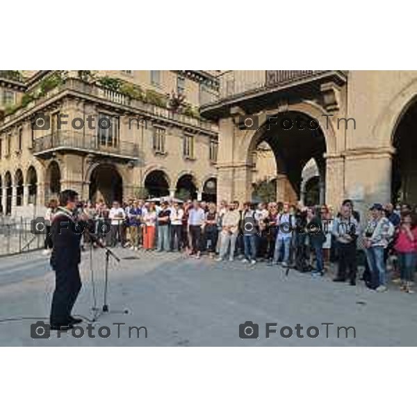 Tiziano Manzoni/LaPresse 17-06- 2023 Bergamo, Italia Cronaca Bergamo l\'intitolazione a Enzo Tortora dei giardini di piazza Dante Gaia Tortora