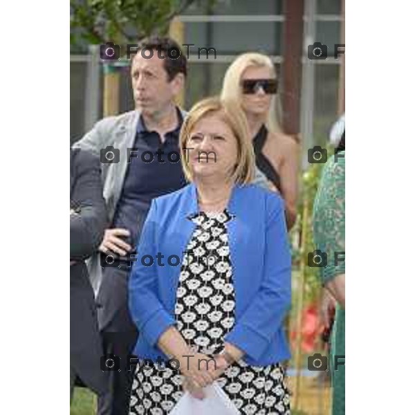 Tiziano Manzoni/LaPresse 21-06- 2023 Bergamo, Italia Cronaca Inaugurazione GiCoBe (Gioco Colore Bergamo), il nuovo parco-giardino dedicato ai bambini dell’Ospedale Papa Giovanni XXIII di Bergamo