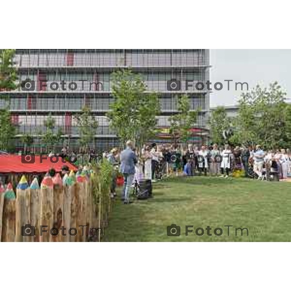 Tiziano Manzoni/LaPresse 21-06- 2023 Bergamo, Italia Cronaca Inaugurazione GiCoBe (Gioco Colore Bergamo), il nuovo parco-giardino dedicato ai bambini dell’Ospedale Papa Giovanni XXIII di Bergamo