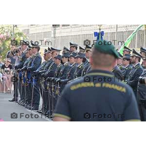 Tiziano Manzoni/LaPresse 23-06- 2023 Bergamo, Italia Cronaca Bergamo Giuseppe Forlenza prefetto di Bergamo 249° anniversario di fondazione del Corpo della Guardia di Finanza