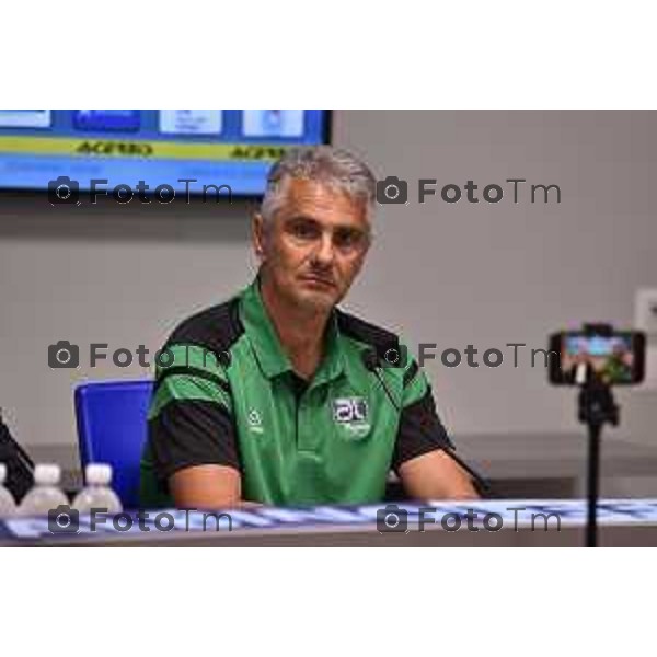 Tiziano Manzoni/LaPresse 11-07- 2023 Bergamo, Italia Cronaca BergamoZanica dell\'Albino Leffe Stadium presentazione mister Giovanni Lopez e del direttore sportivo Antonio Obbedio.