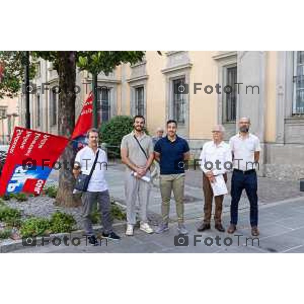 Foto Tommaso Berardi for Manzoni/LaPresse 12/07/23 Bergamo Italia - Cronaca - Presidio Polizia davanti alla Prefettura