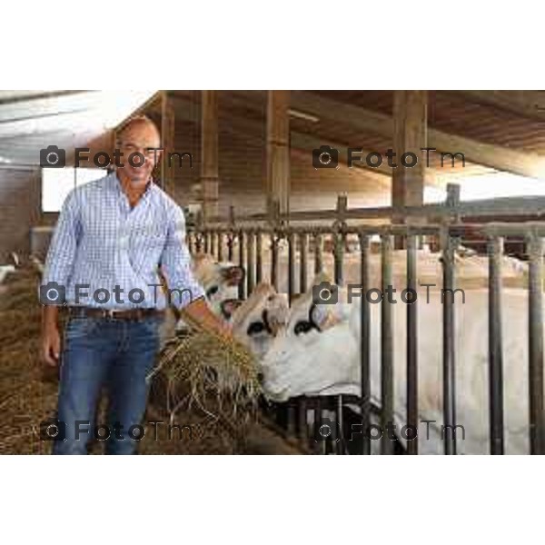 L’azienda agricola Santinelli,produzione di carni pregiate di alta qualità, bovini piemontesi, a stabulazione libera, che possono pascolare in un ampio terreno verde. Nella foto la fattoria, e il dott Angelo Santinelli Veterinario e Allevatore foto Tiziano Manzoni Fotogramma