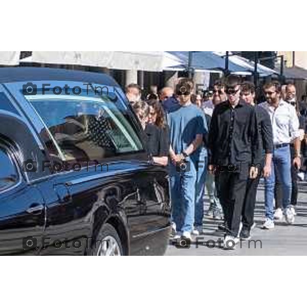 Foto Manzoni Tiziano/LaPresse 10-8-2023Bergamo Italia - Cronaca - Romano di Lombardia funerale di Giacomo Chiapparini morto sotto le forme di grana