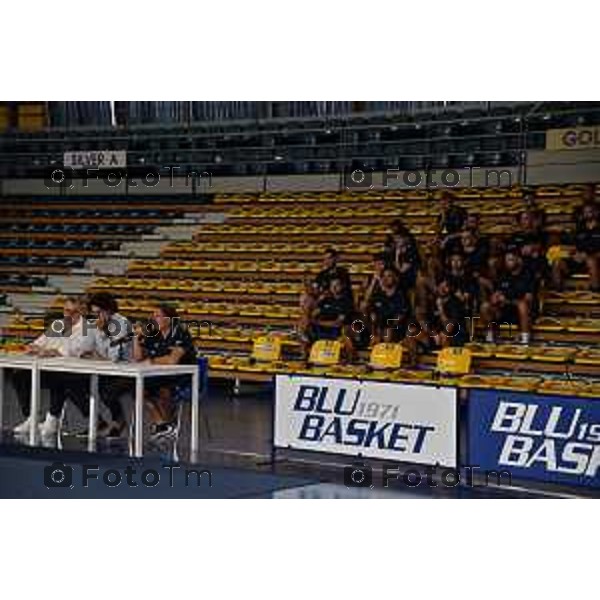 Foto Manzoni Tiziano/LaPresse 18-8-2023Bergamo Italia - Sport- presentazione Blu Basket treviglio stagione 2023 Alessandro Finelli Coach Stefano Mascio Marco Quaglini