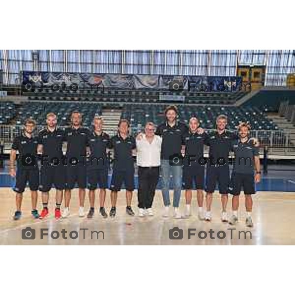 Foto Manzoni Tiziano/LaPresse 18-8-2023Bergamo Italia - Sport- presentazione Blu Basket treviglio stagione 2023 Alessandro Finelli Coach Stefano Mascio Marco Quaglini