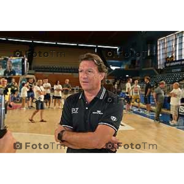 Foto Manzoni Tiziano/LaPresse 18-8-2023Bergamo Italia - Sport- presentazione Blu Basket treviglio stagione 2023 Alessandro Finelli Coach Stefano Mascio Marco Quaglini