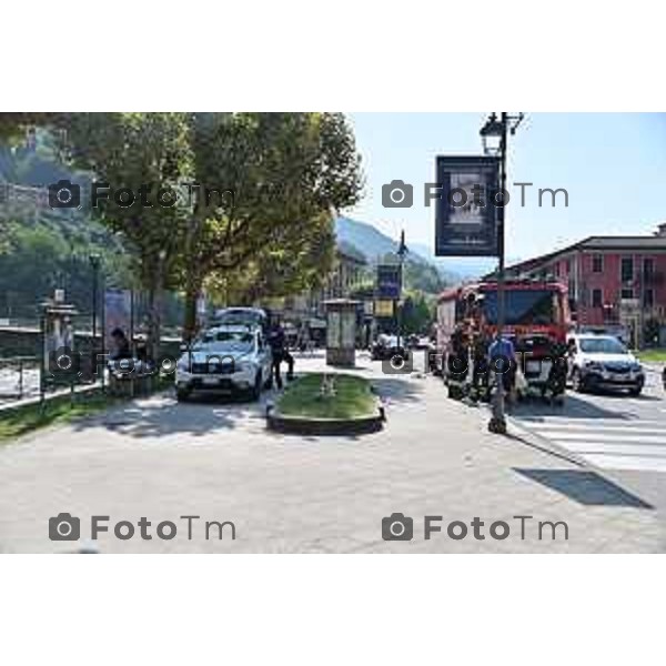 Foto Manzoni Tiziano/LaPresse 23-8-2023 Bergamo Italia - Cronaca -Sanpellegrino Terme BG Annega ragazzo in cura alla Comunita Terraferma soccorsi e luogo annegamento e ritrovamento