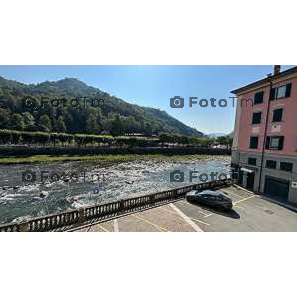 Foto Manzoni Tiziano/LaPresse 23-8-2023 Bergamo Italia - Cronaca -Sanpellegrino Terme BG Annega ragazzo in cura alla Comunita Terraferma soccorsi e luogo annegamento e ritrovamento