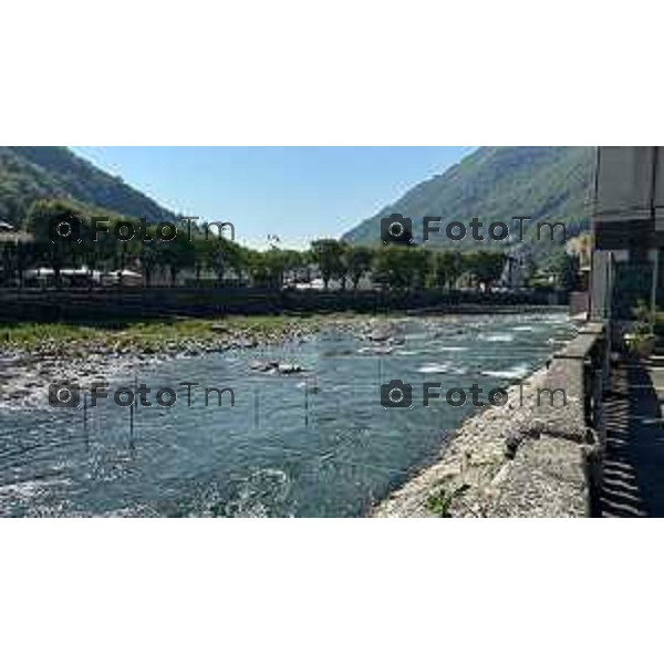 Foto Manzoni Tiziano/LaPresse 23-8-2023 Bergamo Italia - Cronaca -Sanpellegrino Terme BG Annega ragazzo in cura alla Comunita Terraferma soccorsi e luogo annegamento e ritrovamento