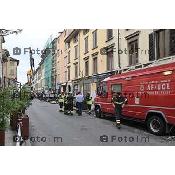 Foto Manzoni Tiziano/LaPresse 29-8-2023Bergamo Italia - Cronaca - sopralluogo dei vigili del fuoco in via Moroni