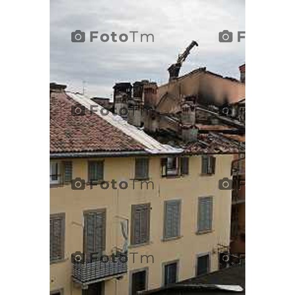 Foto Manzoni Tiziano/LaPresse 29-8-2023Bergamo Italia - Cronaca - sopralluogo dei vigili del fuoco in via Moroni