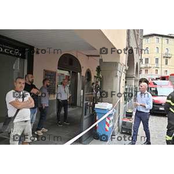 Foto Manzoni Tiziano/LaPresse 29-8-2023Bergamo Italia - Cronaca - sopralluogo dei vigili del fuoco in via Moroni