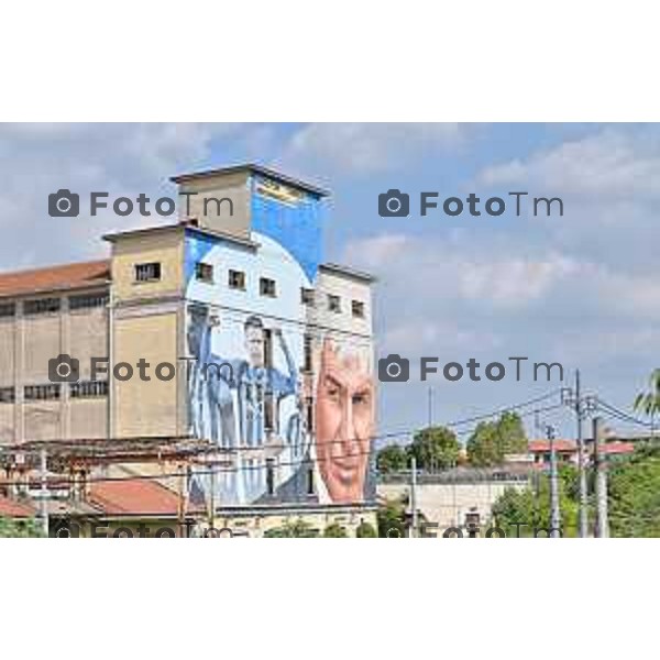 Foto Manzoni Tiziano/LaPresse 1-9-2023Bergamo Italia - Cronaca -Bergamo murale per ricordare la finale di Coppa Italia dell\'Atalanta.2023