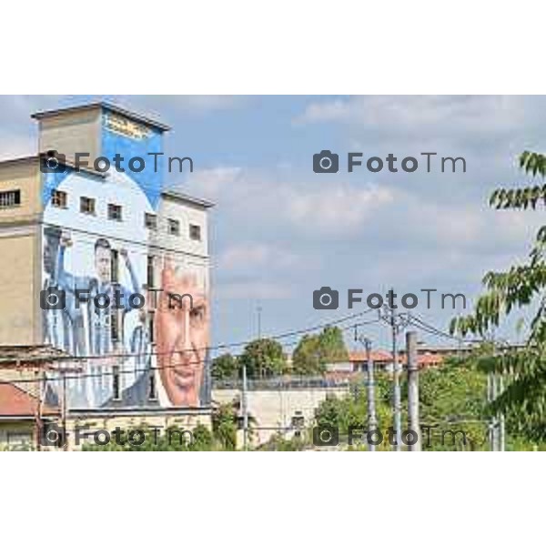 Foto Manzoni Tiziano/LaPresse 1-9-2023Bergamo Italia - Cronaca -Bergamo murale per ricordare la finale di Coppa Italia dell\'Atalanta.2023