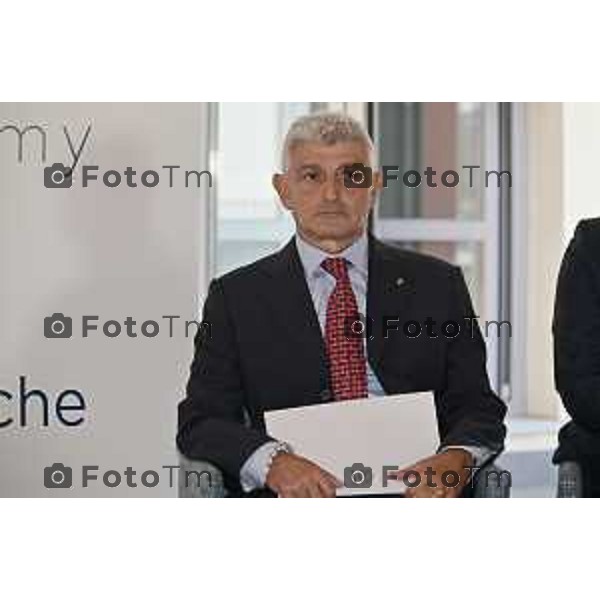 Foto Manzoni Tiziano/LaPresse 08-09-2023Bergamo Italia - Cronaca - Bergamo Grassobbio presentazione del L\'Istituto delle Professioni Aeronautiche "Lindbergh Aviation Academy" MAnuel Bentoglio sindaco Grassobbio