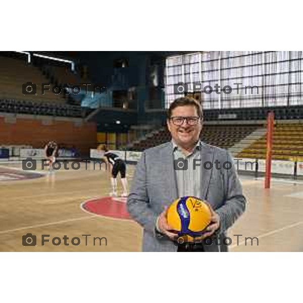 Tiziano Manzoni/LaPresse 8-09- 2023 Bergamo, Italia Cronaca Bergamo Volley Bergamo 1991 per la prima volta al PalaFacchetti di Treviglio. juri imeri