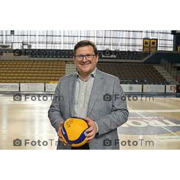 Tiziano Manzoni/LaPresse 8-09- 2023 Bergamo, Italia Cronaca Bergamo Volley Bergamo 1991 per la prima volta al PalaFacchetti di Treviglio. juri imeri