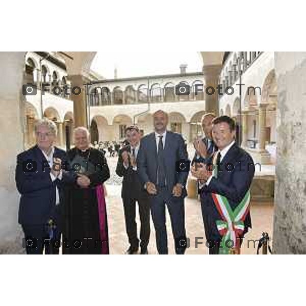 Tiziano Manzoni/LaPresse 15-09- 2023 Bergamo, Italia Cronaca Bergamo Inaugurazione del Chiostro Minore di Sant\'Agostino