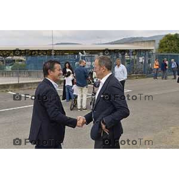 Foto Manzoni Tiziano/LaPresse 16-9-2023Bergamo Italia - Cronaca - Bergamo Apertura passerella lavori di riqualificazione dell’area Chorus Life, IN VIA BARENSON