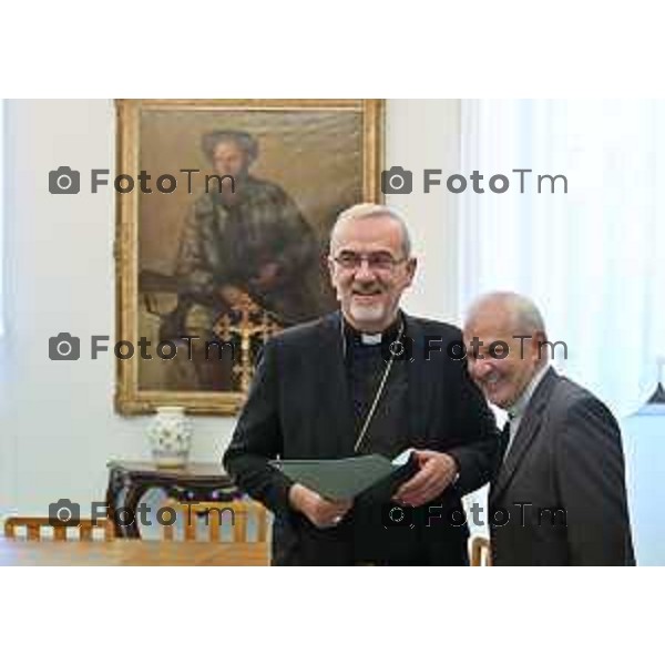 Foto Manzoni Tiziano/LaPresse 22-9-2023Bergamo Italia - Cronaca - Bergamo Seminario vescovile interventi del Patriarca di Gerusalemme Mons Pierbattista Pizzaballa , nell’ambito di Bergamo Brescia Capitale Italiana della Cultura 2023, chiude due giornate di incontri organizzate da Fondazione Papa Giovanni XXIII e Istituto Paolo VI dedicate all’impegno dei due pontefici per la promozione della pace.