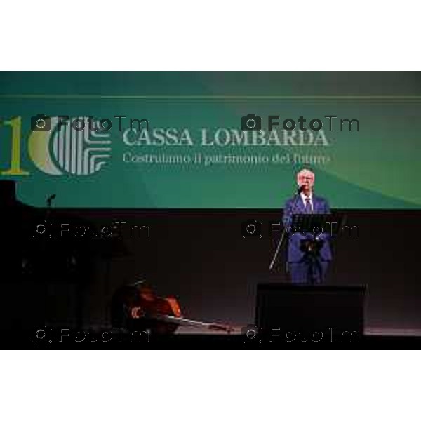 Tiziano Manzoni/LaPresse 2-10- 2023 Bergamo, Italia Cronaca Bergamo Bergamo celebrazione dei 100 anni di attività di Cassa Lombarda, Massimo Trabaldo Togna - Presidente del Consiglio di Amministrazione - Cassa Lombarda