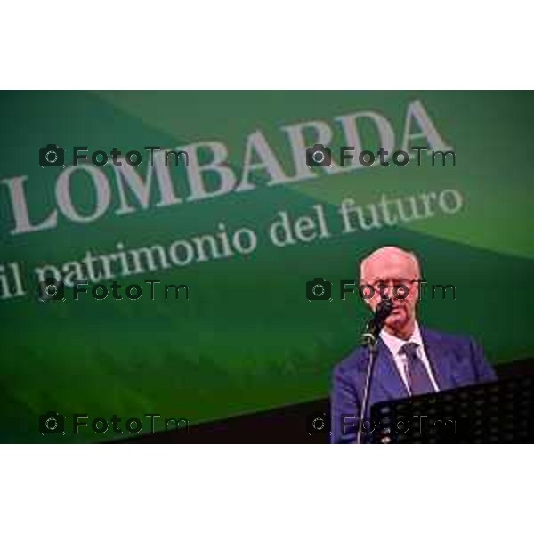 Tiziano Manzoni/LaPresse 2-10- 2023 Bergamo, Italia Cronaca Bergamo Bergamo celebrazione dei 100 anni di attività di Cassa Lombarda, Massimo Trabaldo Togna - Presidente del Consiglio di Amministrazione - Cassa Lombarda