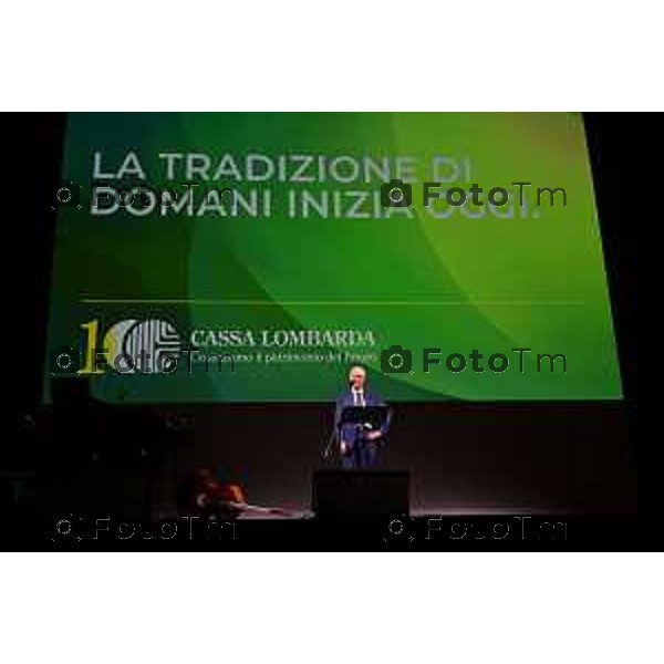 Tiziano Manzoni/LaPresse 2-10- 2023 Bergamo, Italia Cronaca Bergamo Bergamo celebrazione dei 100 anni di attività di Cassa Lombarda, Massimo Trabaldo Togna - Presidente del Consiglio di Amministrazione - Cassa Lombarda