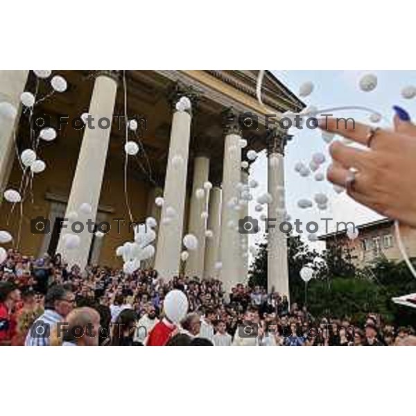 Foto Manzoni Tiziano/LaPresse 4-10- 2023Bergamo Italia - Cronaca -Ghisalba funerale di Diego Sangalli morto in montagna