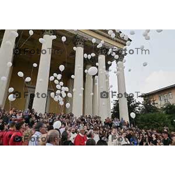 Foto Manzoni Tiziano/LaPresse 4-10- 2023Bergamo Italia - Cronaca -Ghisalba funerale di Diego Sangalli morto in montagna