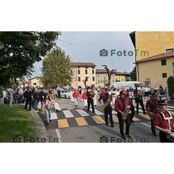 Foto Manzoni Tiziano/LaPresse 4-10- 2023Bergamo Italia - Cronaca -Ghisalba funerale di Diego Sangalli morto in montagna