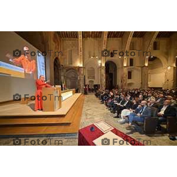 Foto Manzoni Tiziano/LaPresse 7-10-2023Bergamo Italia - Cronaca - Sindaco di Bergamo Giorgio Gori e il Presidente del Consiglio comunale Ferruccio Rota Consiglio comunale straordinario per il conferimento della Cittadinanza Onoraria "Giovanni XXIII" a S.B. Pierbattista Pizzaballa Patriarca di Gerusalemme e dei Latini