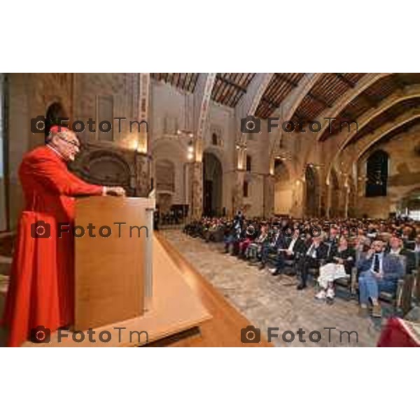 Foto Manzoni Tiziano/LaPresse 7-10-2023Bergamo Italia - Cronaca - Sindaco di Bergamo Giorgio Gori e il Presidente del Consiglio comunale Ferruccio Rota Consiglio comunale straordinario per il conferimento della Cittadinanza Onoraria "Giovanni XXIII" a S.B. Pierbattista Pizzaballa Patriarca di Gerusalemme e dei Latini