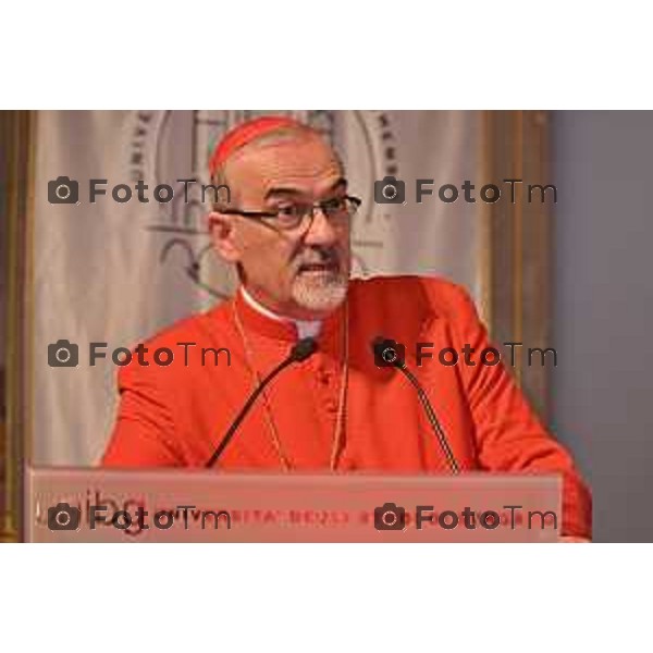 Foto Manzoni Tiziano/LaPresse 7-10-2023Bergamo Italia - Cronaca - Sindaco di Bergamo Giorgio Gori e il Presidente del Consiglio comunale Ferruccio Rota Consiglio comunale straordinario per il conferimento della Cittadinanza Onoraria "Giovanni XXIII" a S.B. Pierbattista Pizzaballa Patriarca di Gerusalemme e dei Latini