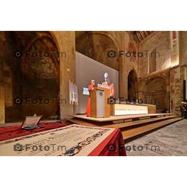 Foto Manzoni Tiziano/LaPresse 7-10-2023Bergamo Italia - Cronaca - Sindaco di Bergamo Giorgio Gori e il Presidente del Consiglio comunale Ferruccio Rota Consiglio comunale straordinario per il conferimento della Cittadinanza Onoraria "Giovanni XXIII" a S.B. Pierbattista Pizzaballa Patriarca di Gerusalemme e dei Latini