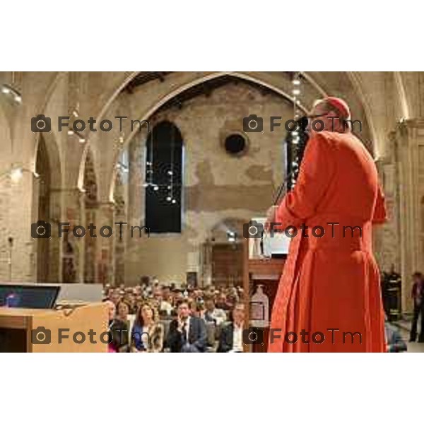 Foto Manzoni Tiziano/LaPresse 7-10-2023Bergamo Italia - Cronaca - Sindaco di Bergamo Giorgio Gori e il Presidente del Consiglio comunale Ferruccio Rota Consiglio comunale straordinario per il conferimento della Cittadinanza Onoraria "Giovanni XXIII" a S.B. Pierbattista Pizzaballa Patriarca di Gerusalemme e dei Latini