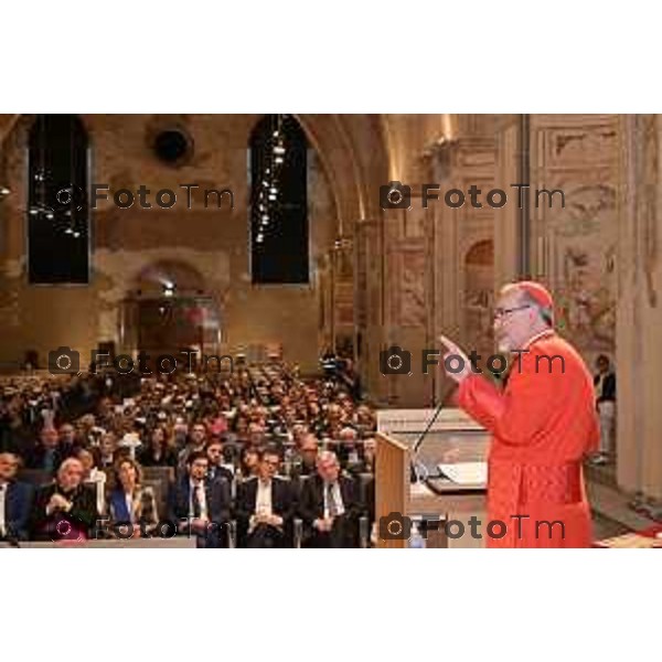 Foto Manzoni Tiziano/LaPresse 7-10-2023Bergamo Italia - Cronaca - Sindaco di Bergamo Giorgio Gori e il Presidente del Consiglio comunale Ferruccio Rota Consiglio comunale straordinario per il conferimento della Cittadinanza Onoraria "Giovanni XXIII" a S.B. Pierbattista Pizzaballa Patriarca di Gerusalemme e dei Latini