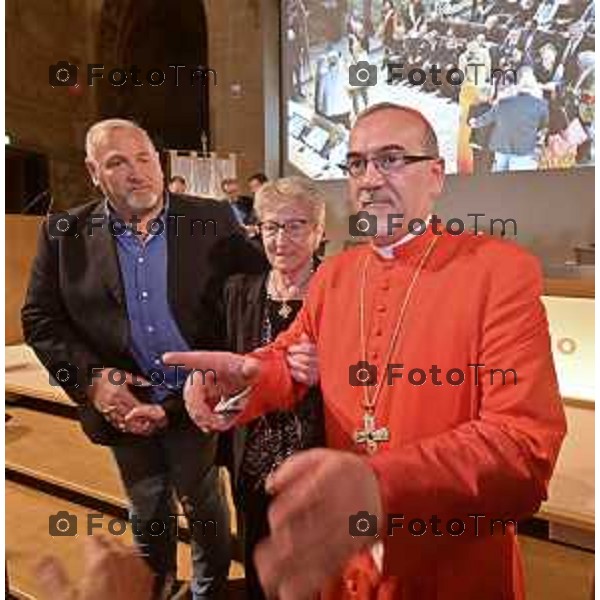 Foto Manzoni Tiziano/LaPresse 7-10-2023Bergamo Italia - Cronaca - Sindaco di Bergamo Giorgio Gori e il Presidente del Consiglio comunale Ferruccio Rota Consiglio comunale straordinario per il conferimento della Cittadinanza Onoraria "Giovanni XXIII" a S.B. Pierbattista Pizzaballa Patriarca di Gerusalemme e dei Latini