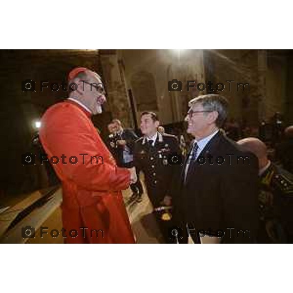 Foto Manzoni Tiziano/LaPresse 7-10-2023Bergamo Italia - Cronaca - Sindaco di Bergamo Giorgio Gori e il Presidente del Consiglio comunale Ferruccio Rota Consiglio comunale straordinario per il conferimento della Cittadinanza Onoraria "Giovanni XXIII" a S.B. Pierbattista Pizzaballa Patriarca di Gerusalemme e dei Latini