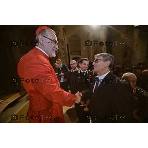 Foto Manzoni Tiziano/LaPresse 7-10-2023Bergamo Italia - Cronaca - Sindaco di Bergamo Giorgio Gori e il Presidente del Consiglio comunale Ferruccio Rota Consiglio comunale straordinario per il conferimento della Cittadinanza Onoraria "Giovanni XXIII" a S.B. Pierbattista Pizzaballa Patriarca di Gerusalemme e dei Latini