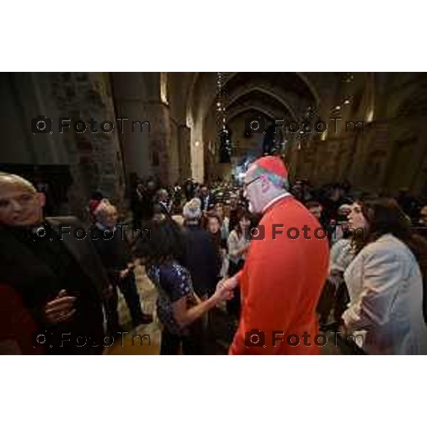 Foto Manzoni Tiziano/LaPresse 7-10-2023Bergamo Italia - Cronaca - Sindaco di Bergamo Giorgio Gori e il Presidente del Consiglio comunale Ferruccio Rota Consiglio comunale straordinario per il conferimento della Cittadinanza Onoraria "Giovanni XXIII" a S.B. Pierbattista Pizzaballa Patriarca di Gerusalemme e dei Latini