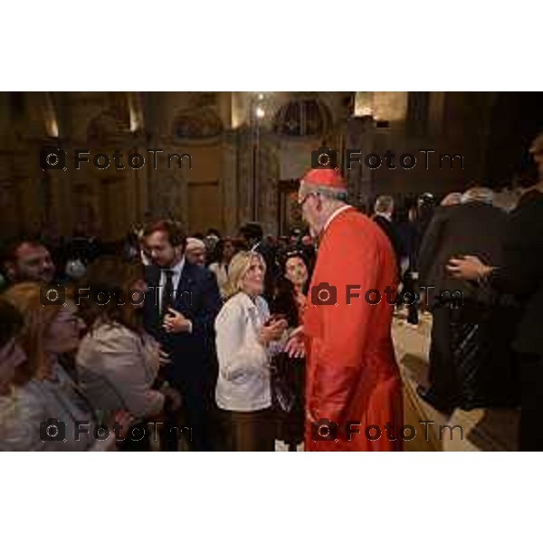 Foto Manzoni Tiziano/LaPresse 7-10-2023Bergamo Italia - Cronaca - Sindaco di Bergamo Giorgio Gori e il Presidente del Consiglio comunale Ferruccio Rota Consiglio comunale straordinario per il conferimento della Cittadinanza Onoraria "Giovanni XXIII" a S.B. Pierbattista Pizzaballa Patriarca di Gerusalemme e dei Latini