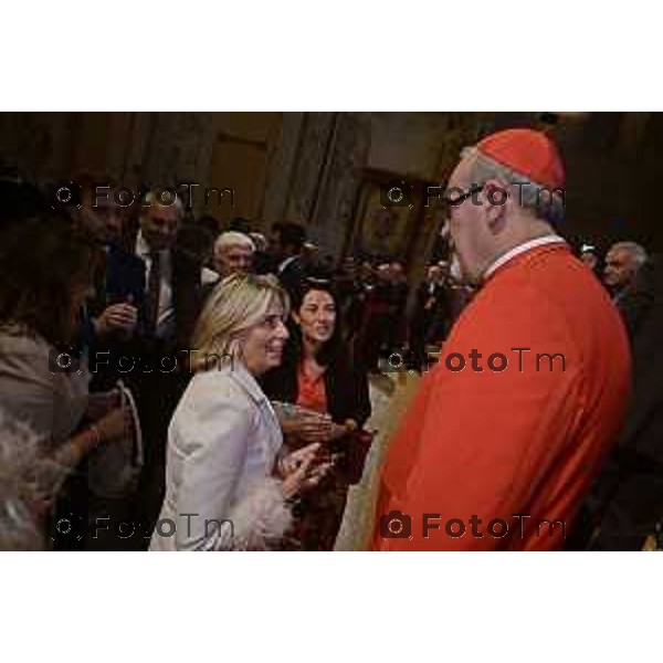 Foto Manzoni Tiziano/LaPresse 7-10-2023Bergamo Italia - Cronaca - Sindaco di Bergamo Giorgio Gori e il Presidente del Consiglio comunale Ferruccio Rota Consiglio comunale straordinario per il conferimento della Cittadinanza Onoraria "Giovanni XXIII" a S.B. Pierbattista Pizzaballa Patriarca di Gerusalemme e dei Latini