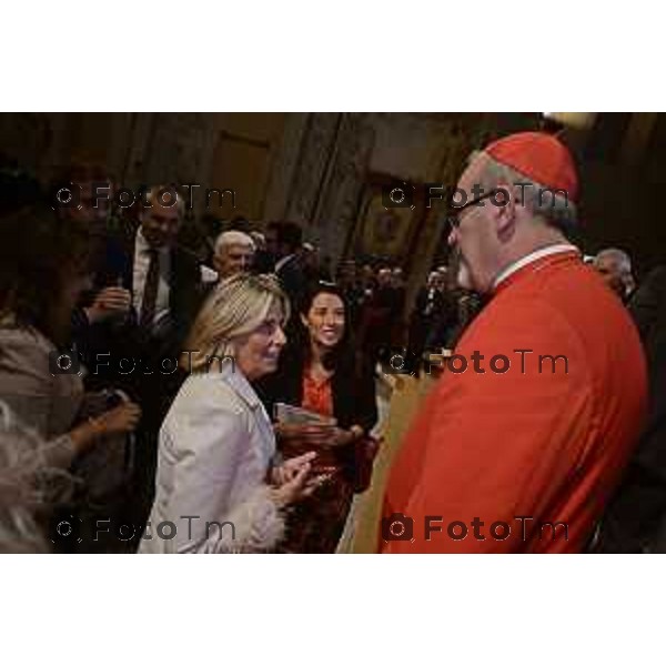 Foto Manzoni Tiziano/LaPresse 7-10-2023Bergamo Italia - Cronaca - Sindaco di Bergamo Giorgio Gori e il Presidente del Consiglio comunale Ferruccio Rota Consiglio comunale straordinario per il conferimento della Cittadinanza Onoraria "Giovanni XXIII" a S.B. Pierbattista Pizzaballa Patriarca di Gerusalemme e dei Latini