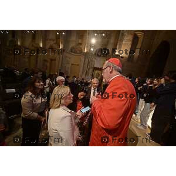 Foto Manzoni Tiziano/LaPresse 7-10-2023Bergamo Italia - Cronaca - Sindaco di Bergamo Giorgio Gori e il Presidente del Consiglio comunale Ferruccio Rota Consiglio comunale straordinario per il conferimento della Cittadinanza Onoraria "Giovanni XXIII" a S.B. Pierbattista Pizzaballa Patriarca di Gerusalemme e dei Latini