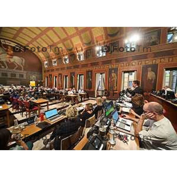 Tiziano Manzoni/LaPresse 9-10- 2023 Bergamo, Italia Cronaca Bergamo Bergamo Consiglio comunale discussione PGT con i consulenti in aula