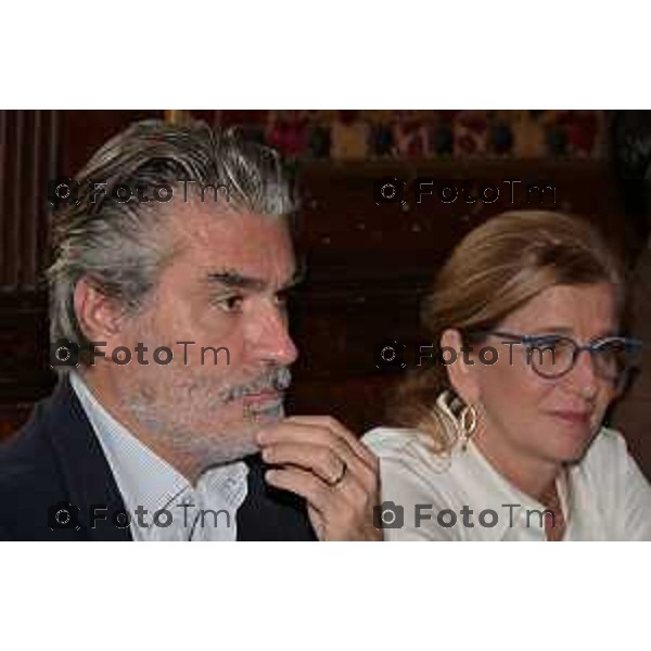 Foto Manzoni Tiziano/LaPresse 14-10- 2023 Bergamo Italia - Cronaca -Bergamo seminario giovani sul filo sull’aggressività di gruppo, vicesindaco Sergio Gandi e l’ex deputata Elena Carnevali