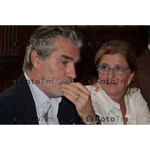 Foto Manzoni Tiziano/LaPresse 14-10- 2023 Bergamo Italia - Cronaca -Bergamo seminario giovani sul filo sull’aggressività di gruppo, vicesindaco Sergio Gandi e l’ex deputata Elena Carnevali