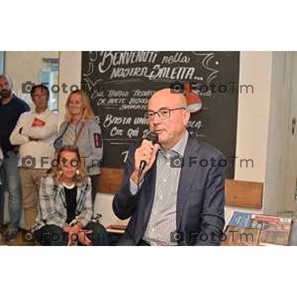 Tiziano Manzoni/LaPresse 16-10- 2023 Bergamo, Italia Cronaca Aldo Cazzullo a Bergamo presenta il nuovo libro Roma l\'impero infinito